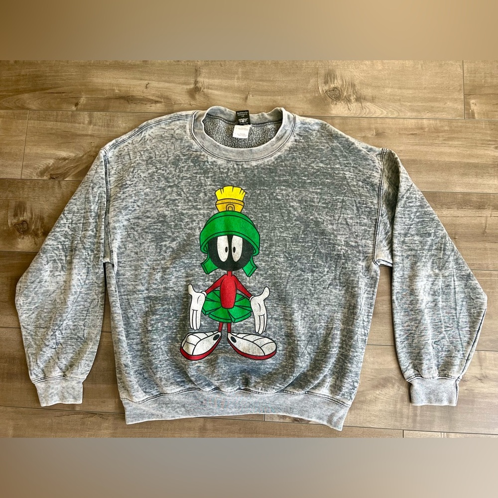 Vintage Looney Tunes Marvin The Martian Crewneck Sweater size Large Mens